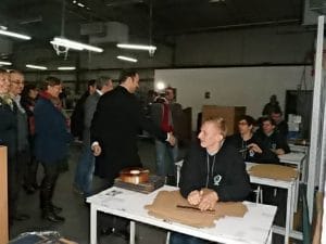 Une photo de la visite du Ministre Prévot au Trait d'Union de Mouscron - Le Saulchoir