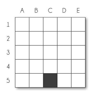 Grille de mots croisés de 5x5 cases