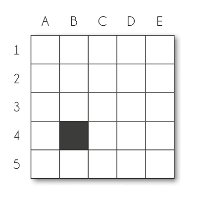 Grille de mots croisés de 5x5 cases