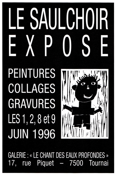 Affiche - Exposition 1996 (Chant des Eaux Profondes) - ART et différences - École spécialisée : Les Colibris