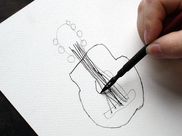 Les instruments de musique – 1 : Illustration d'une étape du déroulement de cours d'une fiche d'activité (fiche de cours) de l'atelier ART et différences destinée à l'enseignement spécialisé