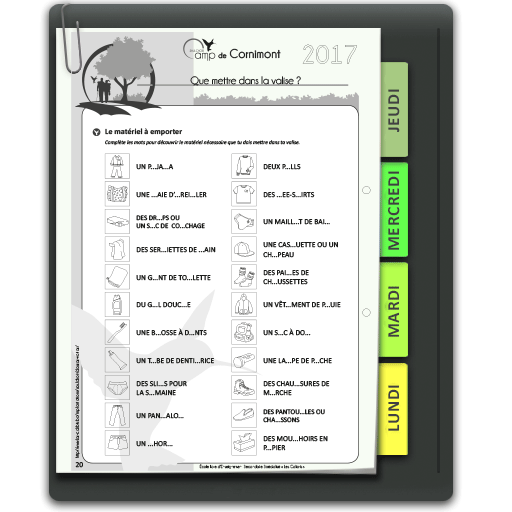 Illustration d'une page du Petit Routard du Saulchoir - Carnet de voyage - Cornimont 2017