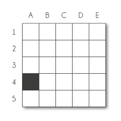 Grille de mots croisés de 5x5 cases