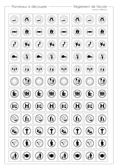 Règlement d'ordre intérieur de l'école "Les Colibris" en pictogrammes