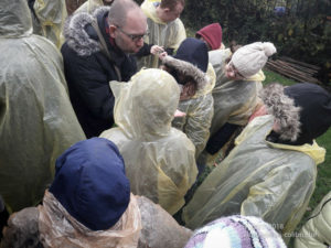 Une photo de la visite des élèves du Carrick à la Fontaine bleue de Mouscron