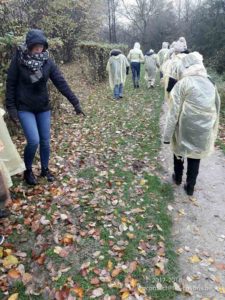 Une photo de la visite des élèves du Carrick à la Fontaine bleue de Mouscron