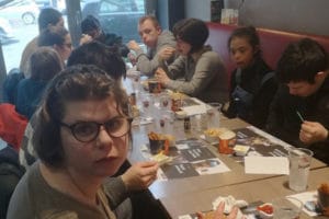 Une photo de la sortie du Carrick au cinéma Imagix de Tournai et à la friterie du Café de Paris